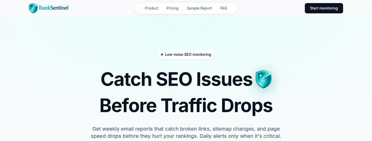 RankSentinel website preview